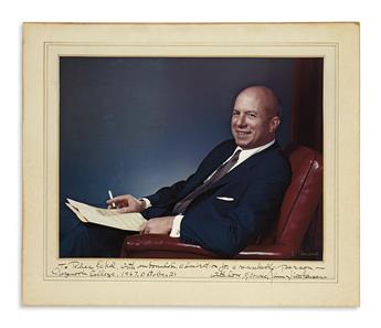 VAN HEUSEN, JIMMY. Two Photographs Signed and Inscribed, to Cazenovia College President Rhea Eckel, each half-length seated portraits b
